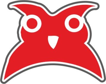 rote freundliche Eule stellt Fragen an Kinder